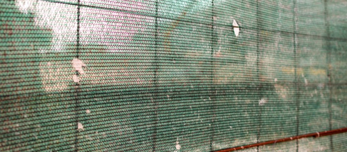 Net protection in industrial building construction site